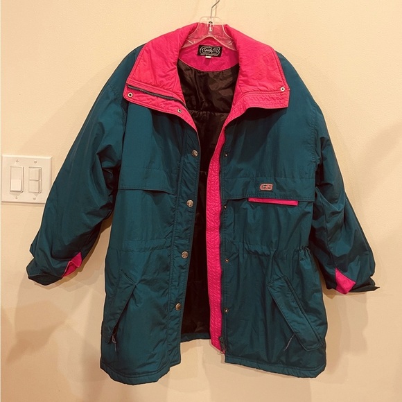 CB Sports Jackets & Blazers - Vintage CB Sports Winter Ski Jacket Coat Teal and Pink